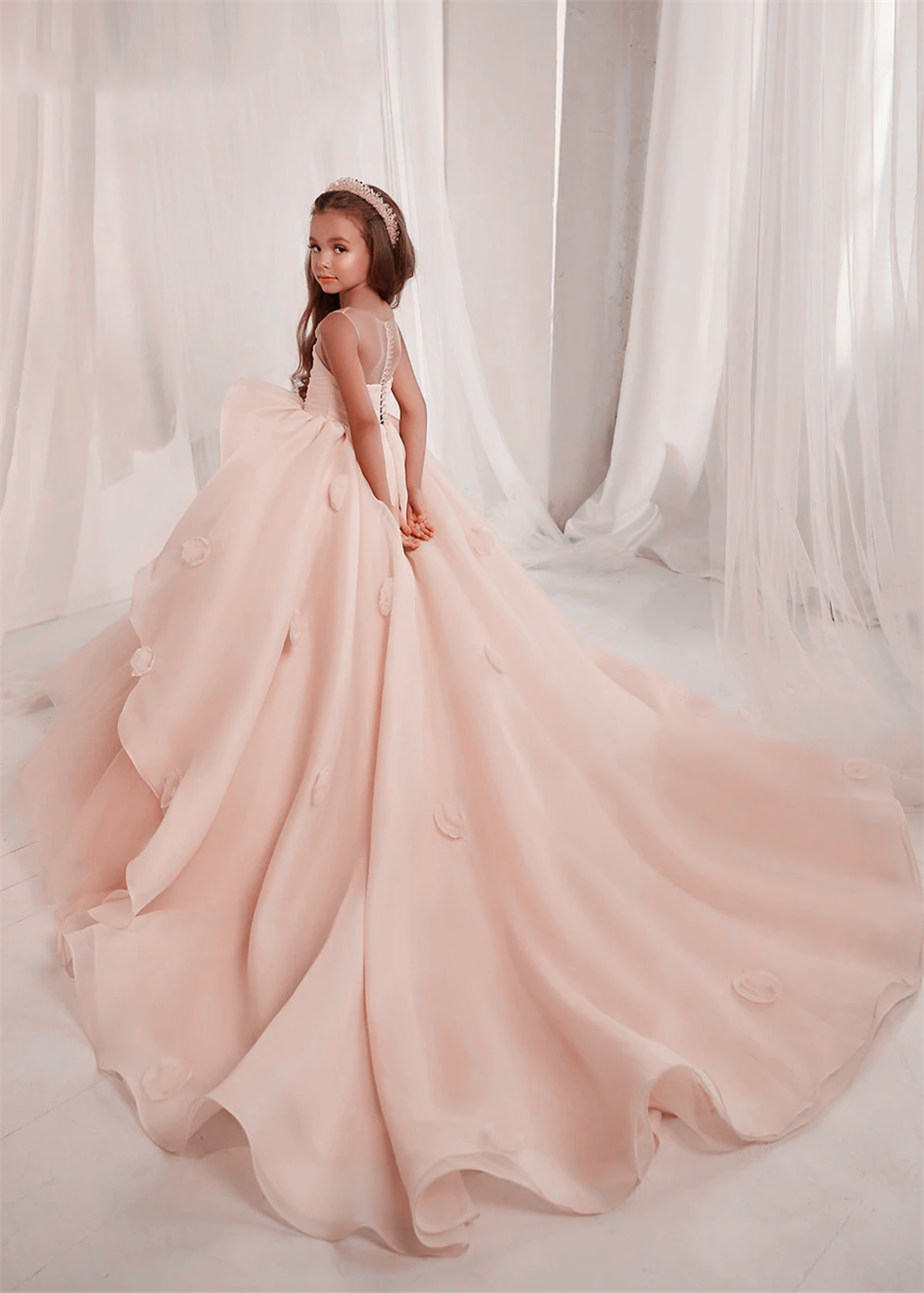 Blumenmädchenkleid Brautkleider Applikationen Prinzessin Abendkleider Kleinkinder Kinder Geburtstag Party GESCHENK Erstkommunion Kleid
