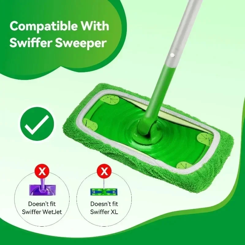 1/4 Stuks Nat & Stomerij Doeken Duurzaam Absorberende Spons Microfiber Mop Pads Platte Mop Hoofd Wasbare Mop doek Herbruikbare Sweepin