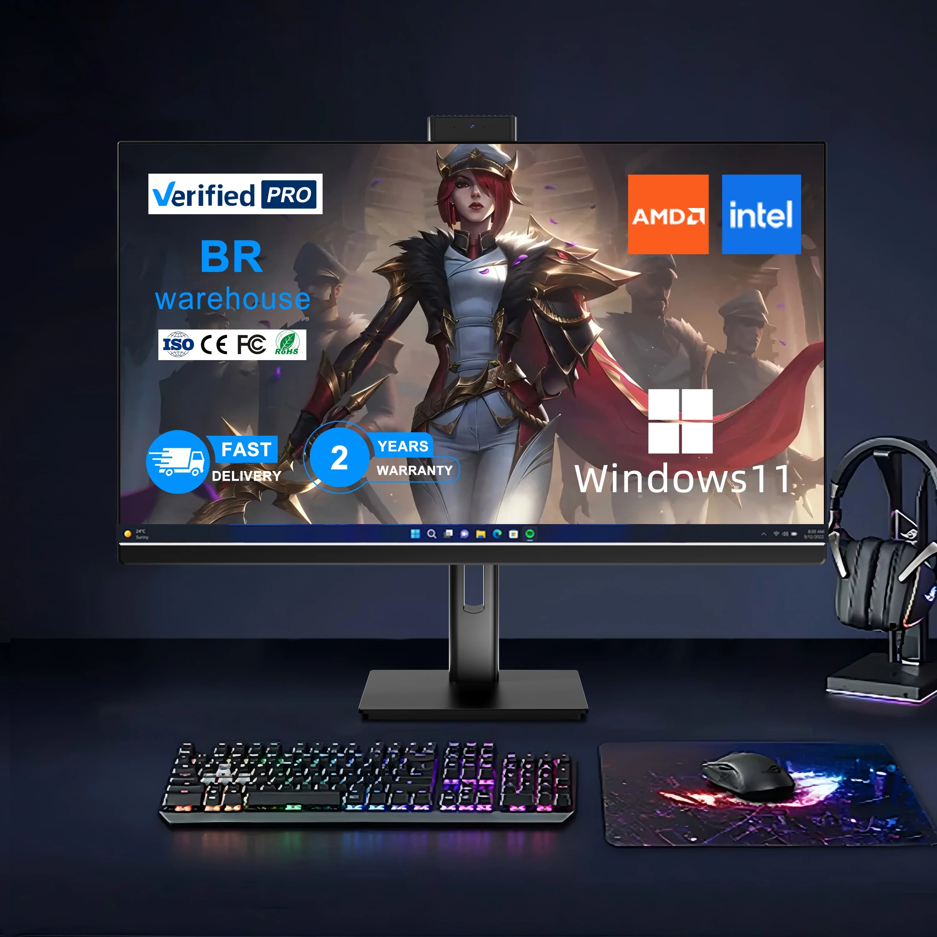 Komputer All-in-One dla graczy z szybką reakcją, chiński komputer, ekran FHD 23,8 cala, urządzenie typu wszystko w jednym.