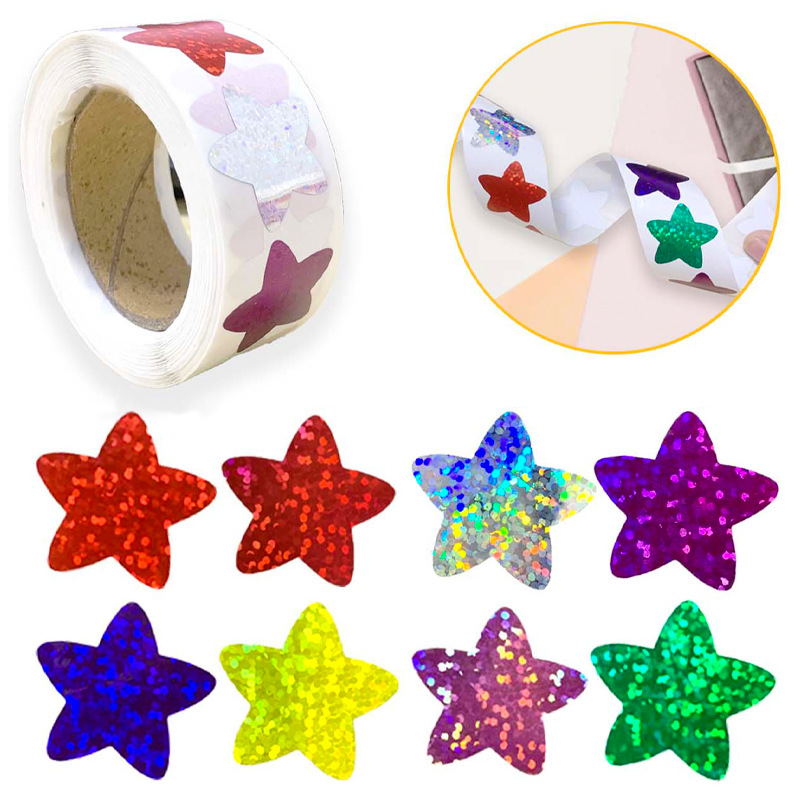 100-500PCS Heart Thank You Stickers for Kids Packaging Stickers Roll Small Pack Rolling Children's Stickers Photocard Decor