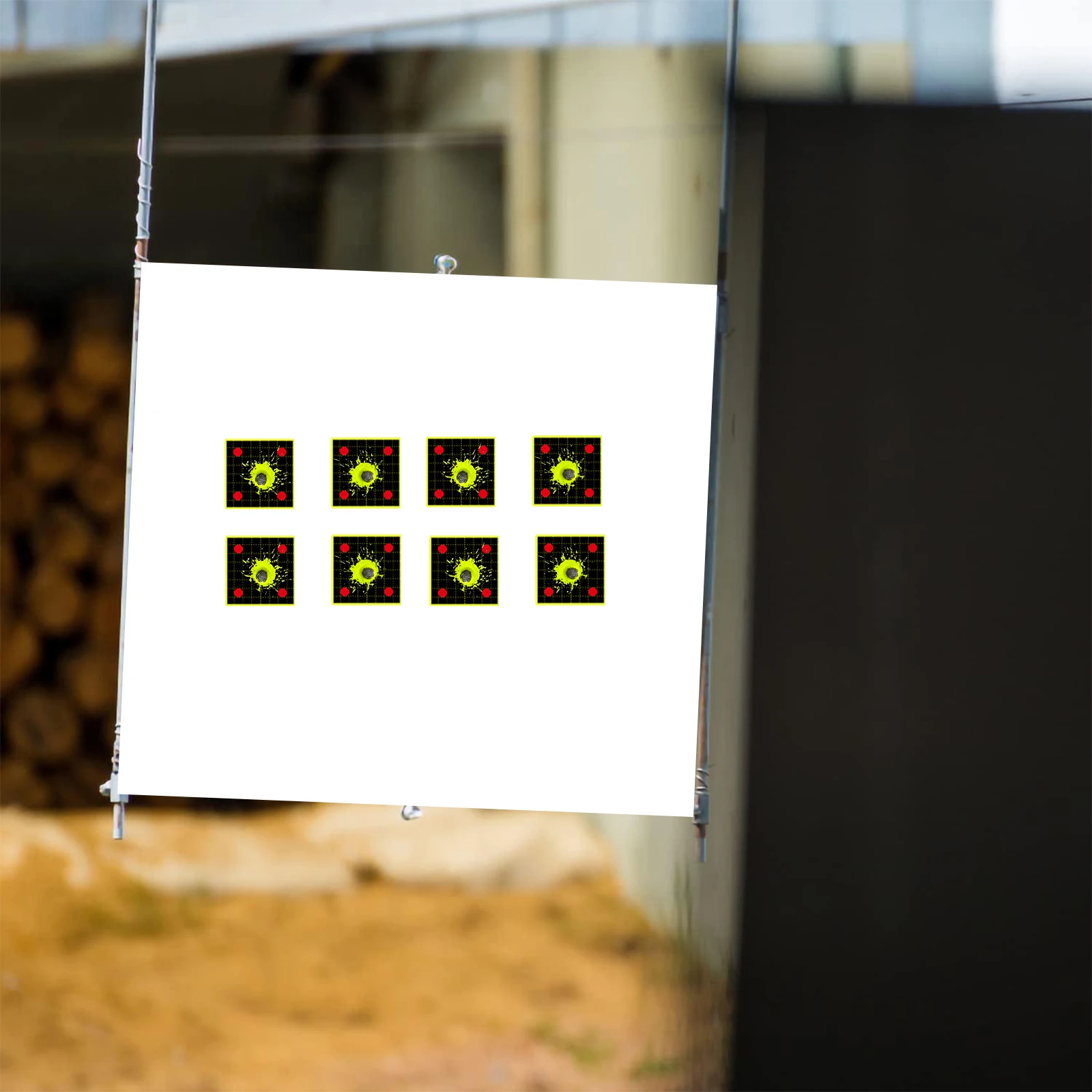 Shooting Square Practice Splash Target Paper Shooting Target Training Supplies Fluorescent Color Label 200Pcs 2in (Can Be Used for Real Gun Practice and Air Gun Practice) High Eye-Catching Shooting Target Stickers