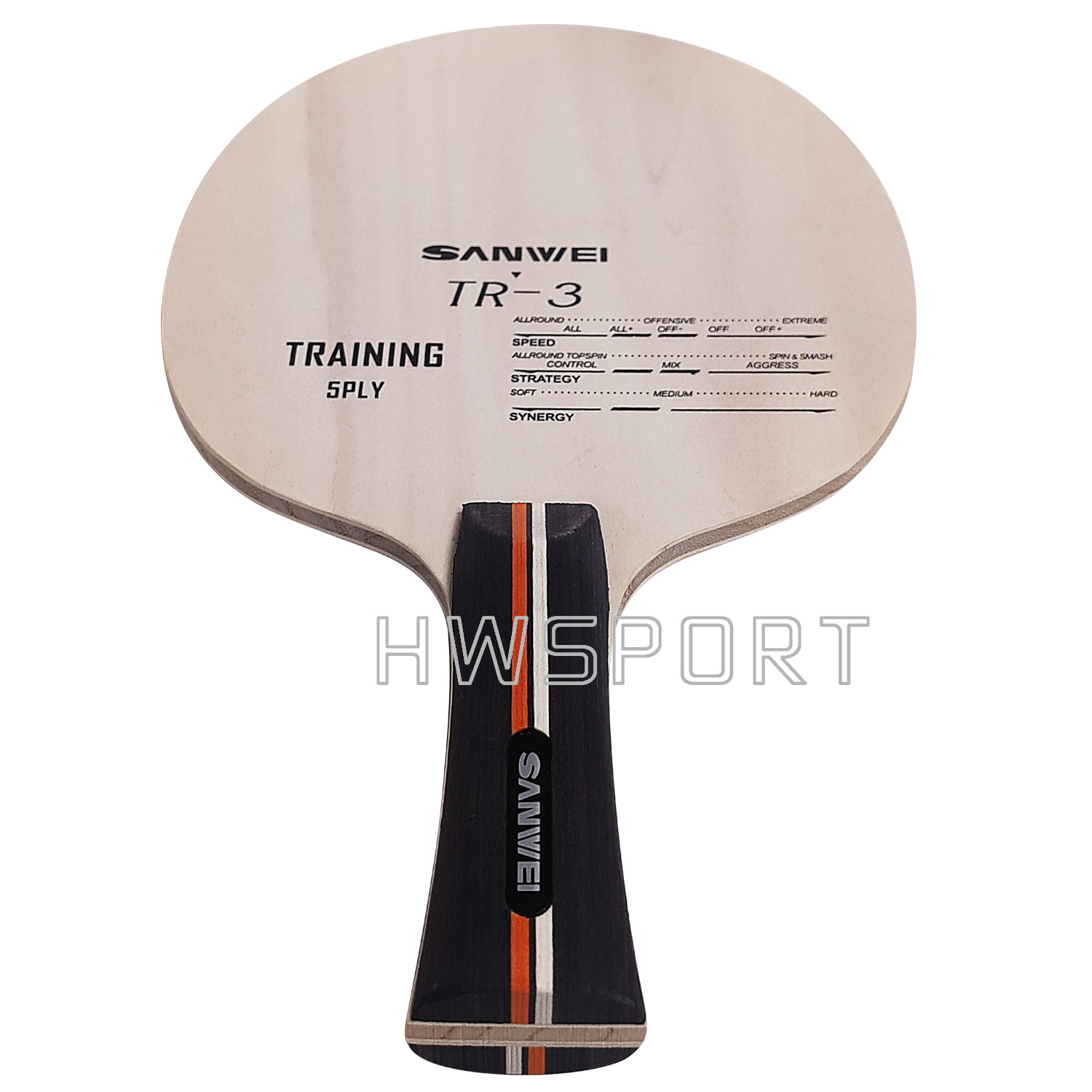 SANWEI TR-3 Table Tennis Blade Elastic 5-PLY Wood Offensive Ping Pong Blade with Good Control