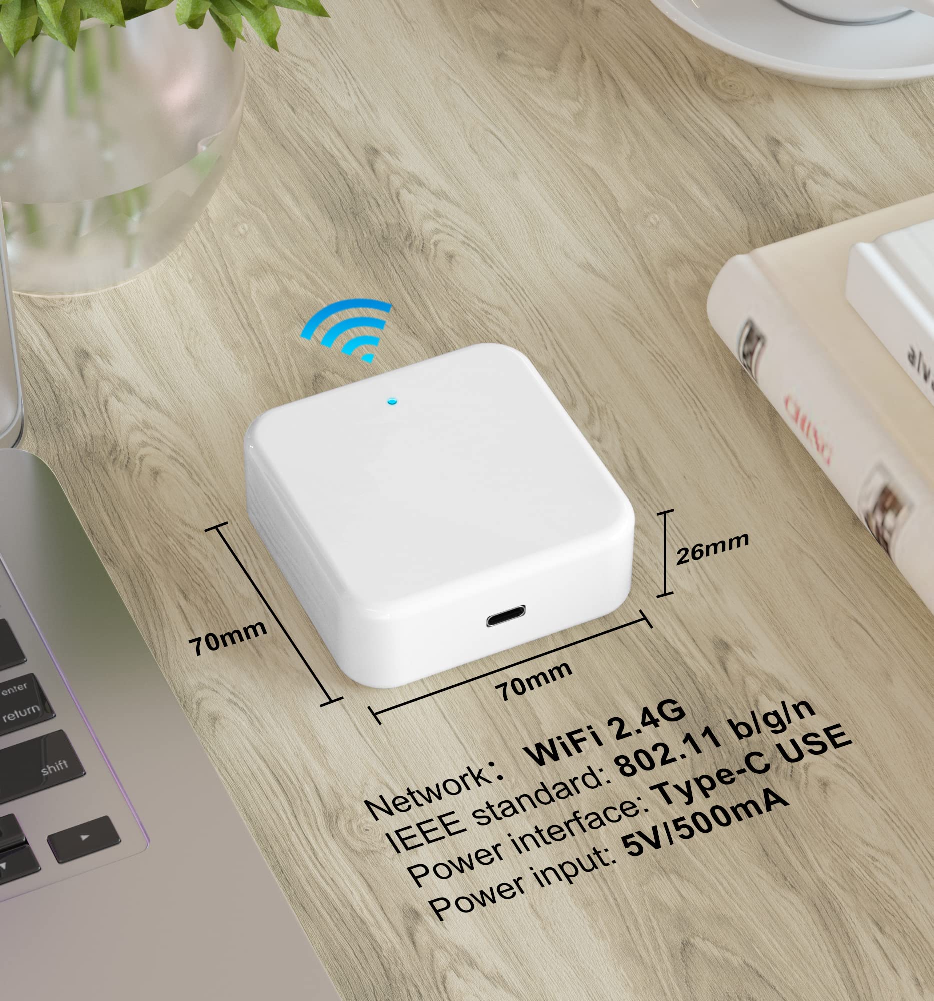 TTLOCK G2 WiFi Gateway Hub ใช้งานร่วมกับ TTLock สมาร์ทประตูล็อค APP รีโมทคอนโทรลปลดล็อคการควบคุมเสียงสําหรับ Alexa Google Home