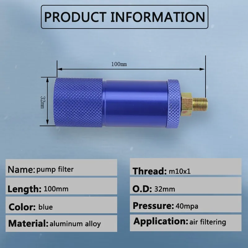 Mão bomba de ar filtro m10x1 rosca com elementos de algodão pcp água-óleo separador 300bar 4500psi filtragem purificar o ar