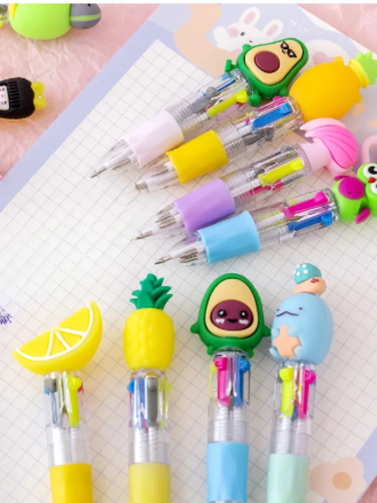 20 Teile/los Nette Cartoon 4 Farbe Mini Kugelschreiber KawaiiUnicorn Flamingo Versenkbare Schreibwaren Geschenk SchooOoffice Liefert
