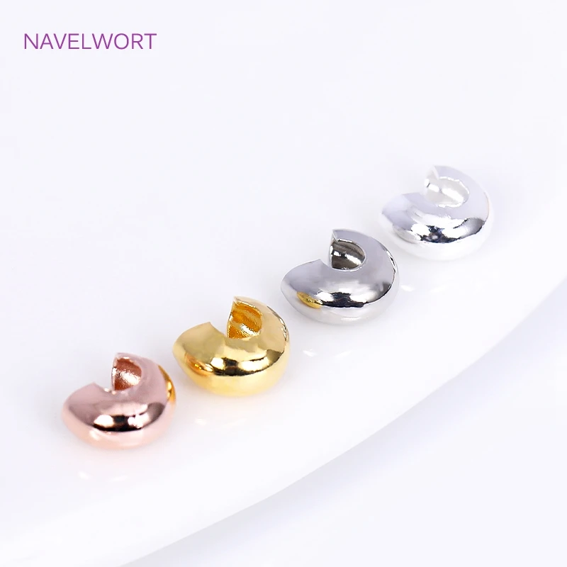 Cubiertas de cuentas de engarce abiertas chapadas en oro de 18K, tapón de cuentas de extremo de engarzado a rayas de latón, accesorios de Artesanías hechas a mano para joyería