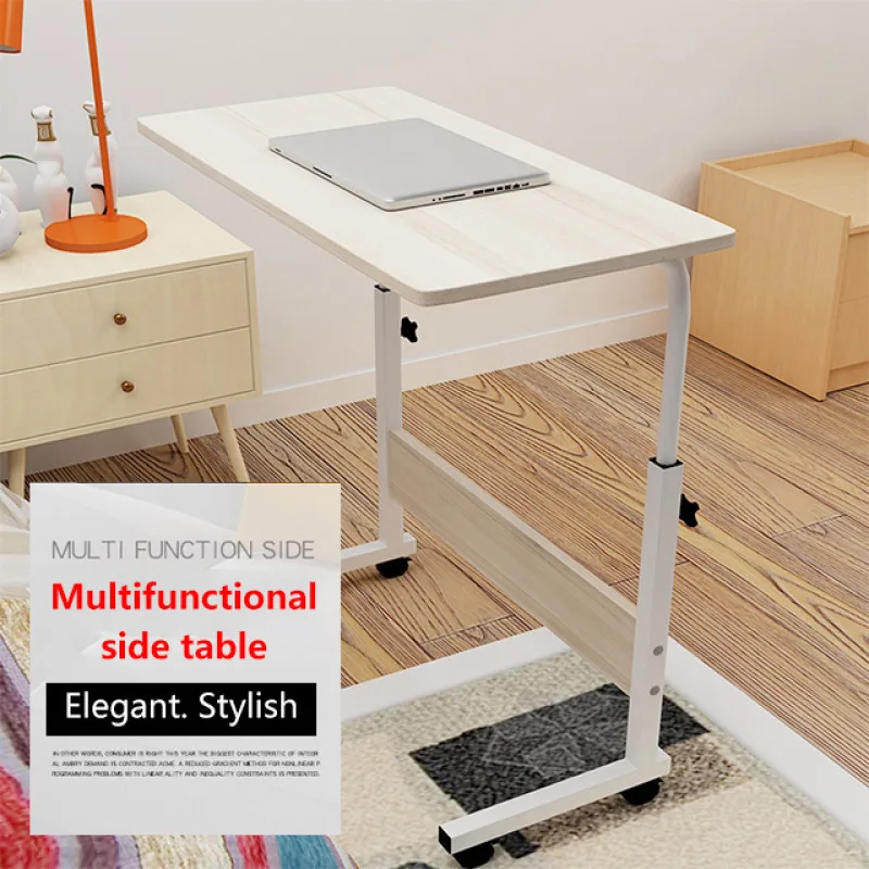 Home Mobile Simple Laptop Desk, Bedside Adjustable Height Computer Table, Fits Bed/Couch/Sofa, Ideal for Working/Studying