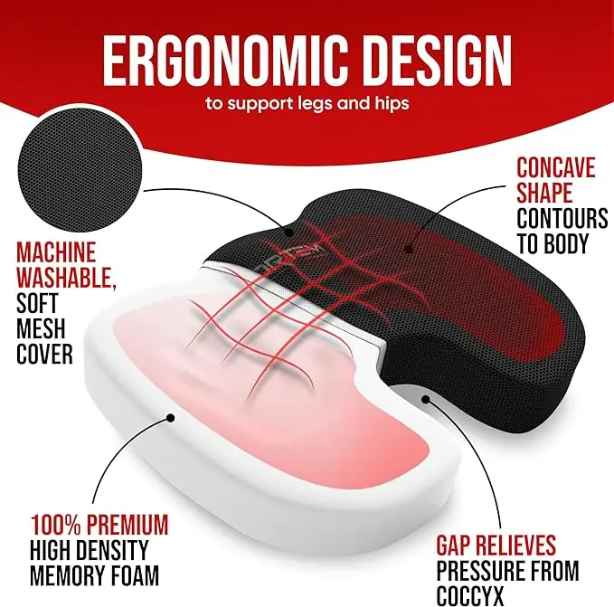 เบาะรองนั่งเบาะเก้าอี้สํานักงาน Coccyx Orthopedic Memory Foam U ที่นั่งเก้าอี้นวดเบาะ Pad เบาะนวดรถยนต์