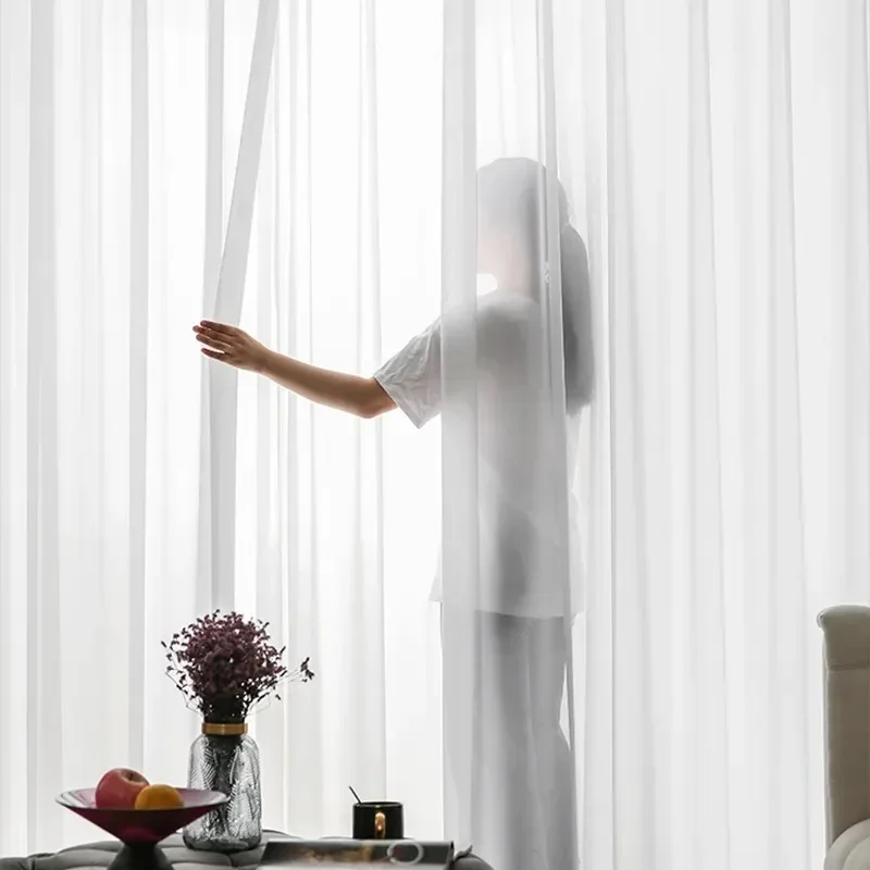 S Gấp Lượn Sóng Màn Siêu Mềm Tuyết Nguyên Chất Cửa Sổ Voan Sóng Rèm Cửa Cho Phòng Khách Lớn Voan Sheer Voile phòng Ngủ