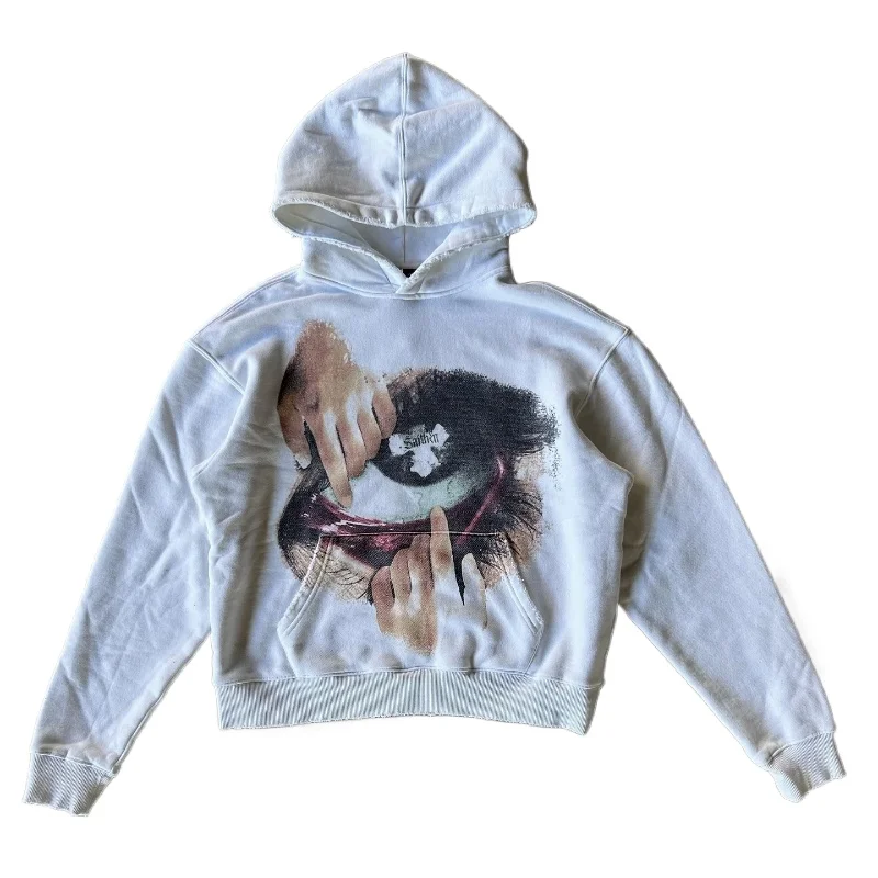 Y2K Retro Streetwear Big Eyes Print Damenmode Sweatshirt Hip Hop Goth Loose Hoodie für Männer und Frauen Sweatshirt