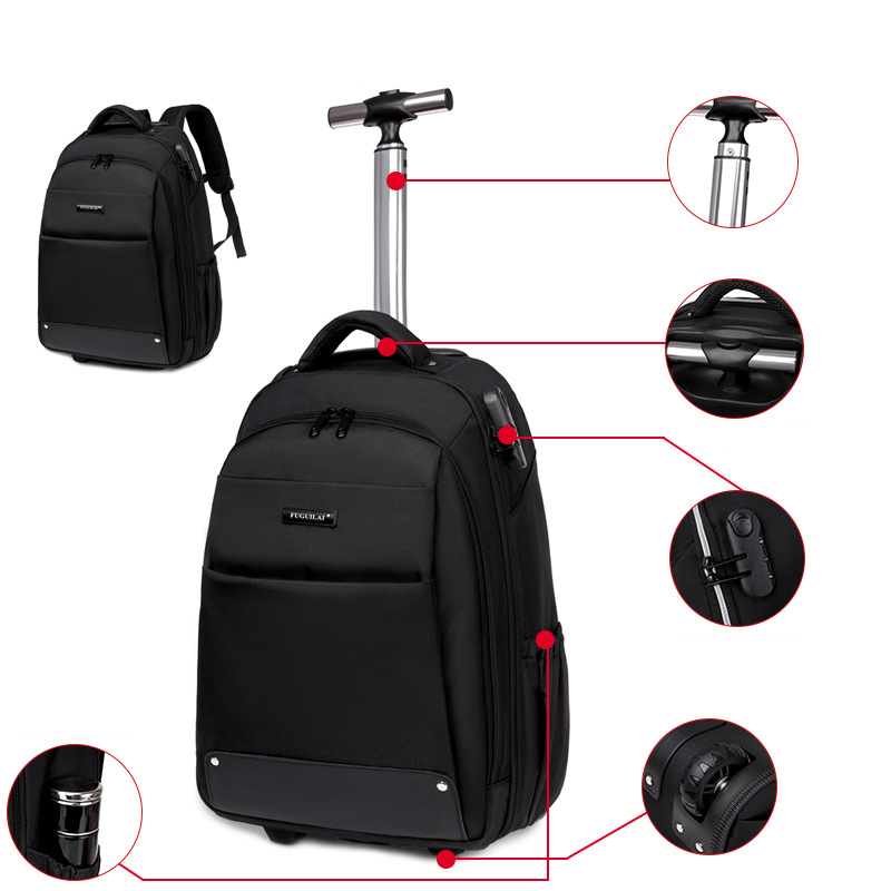 Mochila com rodas masculina, Mala de viagem com rodas de grande capacidade, Carry on Business Laptop Bagagem Malas