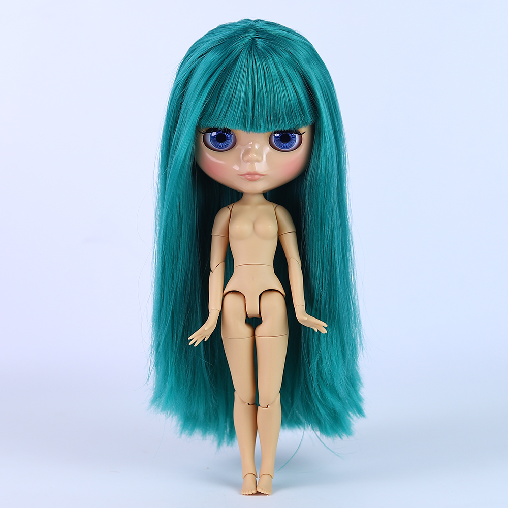 ICY DBS Blyth doll 1/6 BJD Customized nude joint body with white skin, glossy face,blue background is matte face girl gift, toy