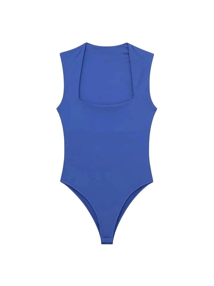 TRZA-Body ajustados para Mujer, moda Sexy, cuello cuadrado, sin mangas, botón a presión, monos femeninos, Mujer