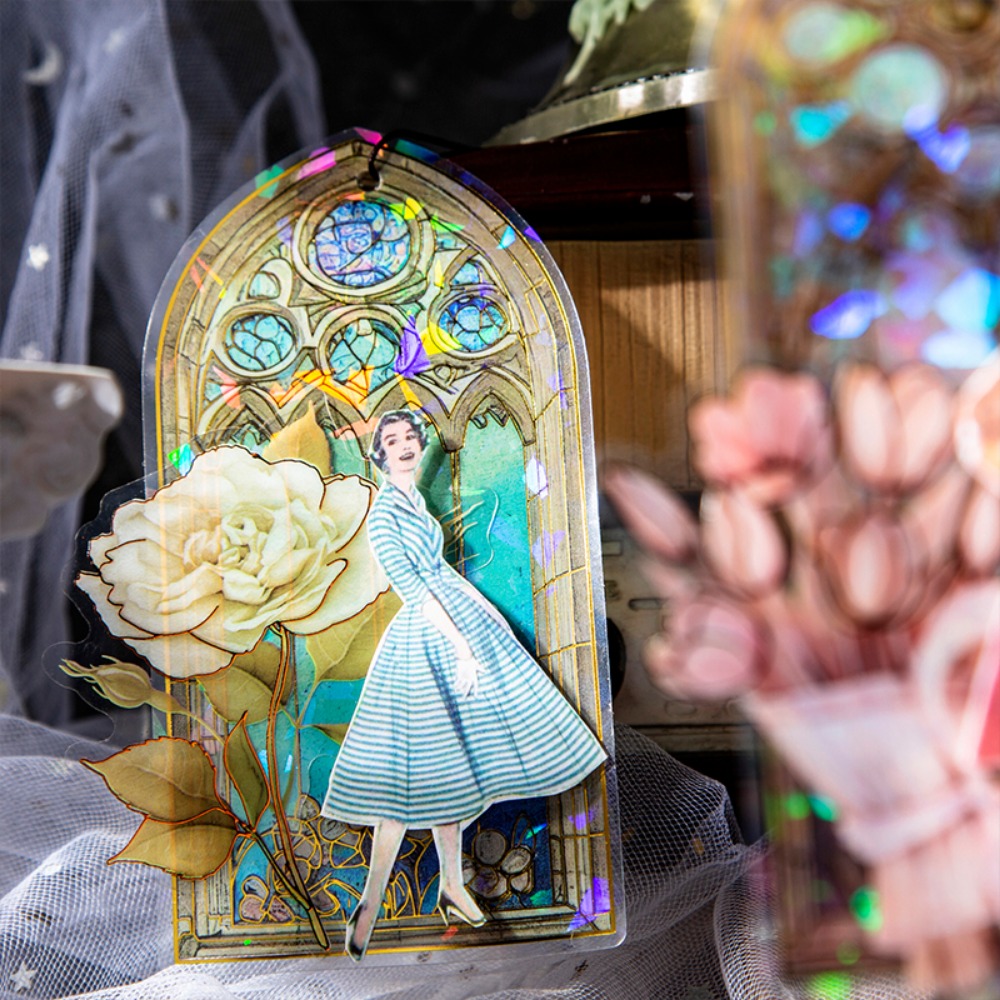 Mr. Paper Vintage Window Stickers American Style Colorful Handbook Material Base Aesthetic Stickers Stationery 10pcs/pack