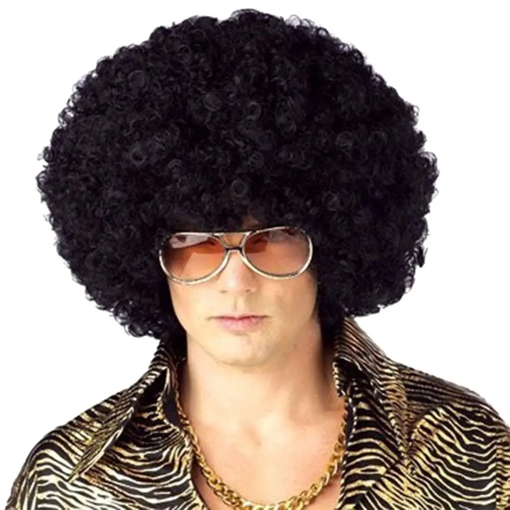 Unisex Erwachsene verschiedene farbige Regenbogen Zirkus lockige schwarze Afro lockige Perücke Erwachsene Kostüm Disco