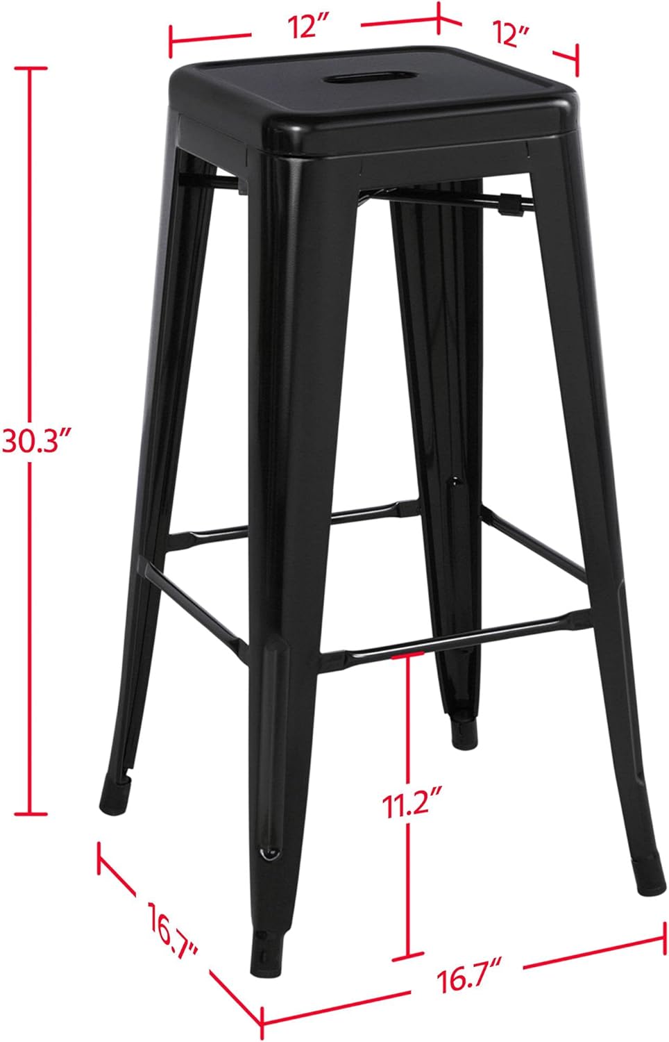 30 Inches Metal Bar  High Backless Stools Bar Height Stools Patio Furniture Indoor/ Stools Dining Chair Set