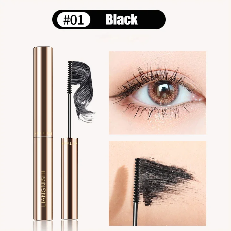 Mascara opaco in fibra di seta Pennello ultrafine per trucco Allunga le ciglia Mascara arricciante marrone nero ad asciugatura rapida impermeabile Comestic