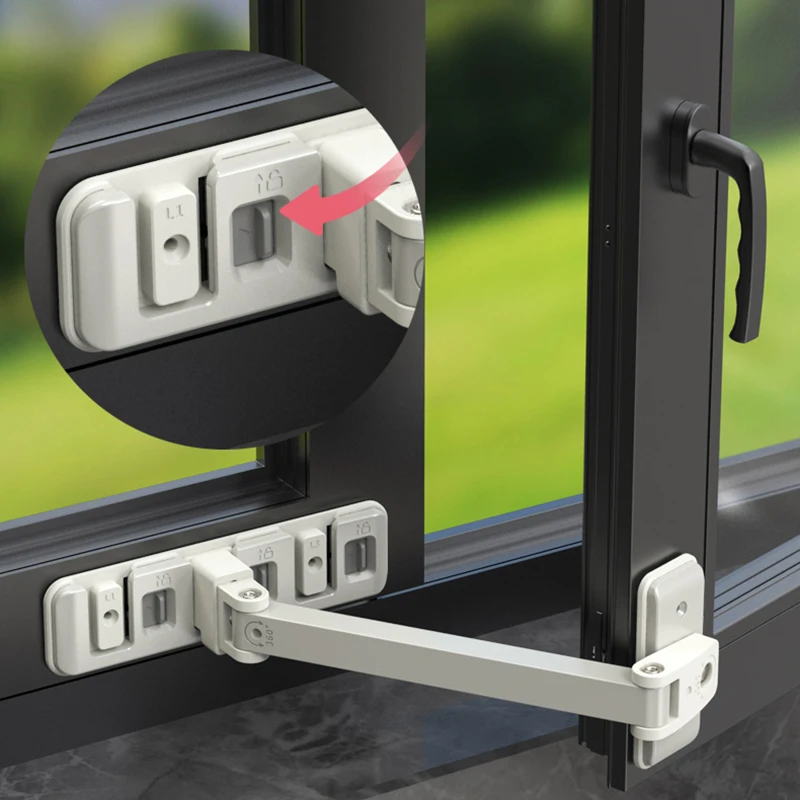 Casa bloqueio de segurança do bebê fivela crianças windows limite titular fechaduras de porta deslizante anti-queda crianças proteção de segurança ajustável