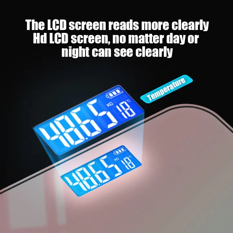 เครื่องชั่งน้ำหนักอิเล็กทรอนิคส์หน้าจอ LCD อัจฉริยะไล่ระดับสีตราชั่งดิจิตอลเครื่องชั่งน้ำหนักแก้ว