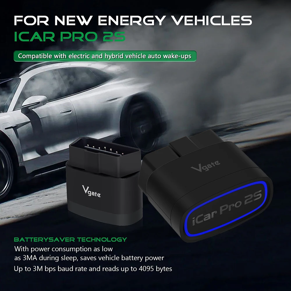 Nova vgate icar pro 2s elm327 bluetooth 5.3 para android/ios/pc obd2 ferramenta de diagnóstico do carro elm 327 atualizado obd 2 v2.3 scanner automático