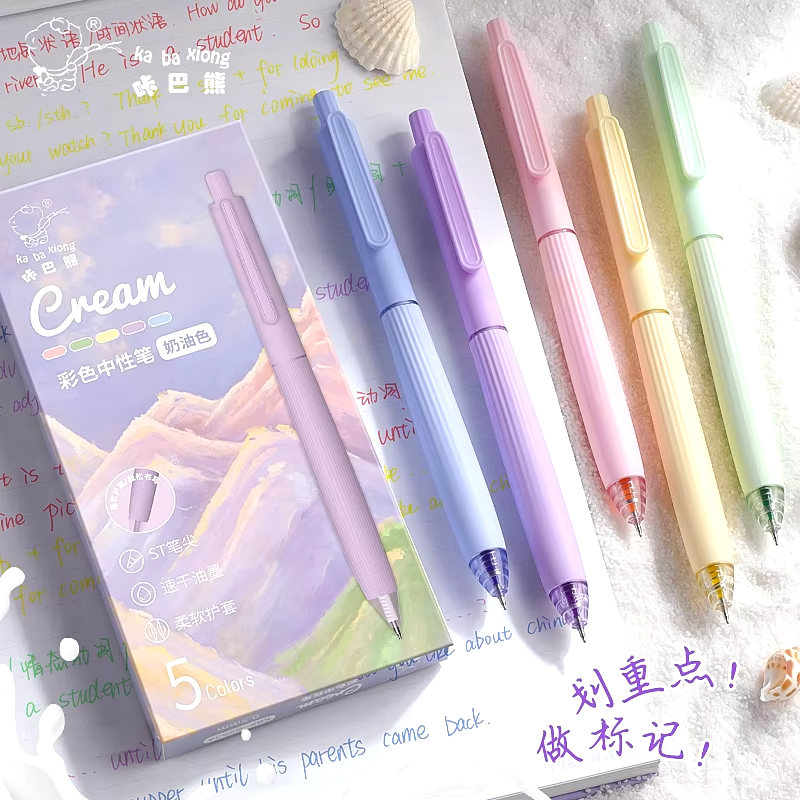 5 ชิ้น/กล่องปากกาเจลสี Retractable 0.5 มม.หมึก Quick-DRY ปากกา Fine Point Smooth Writing ปากกาสําหรับ Journaling หมายเหตุ Tak เครื่องเขียน