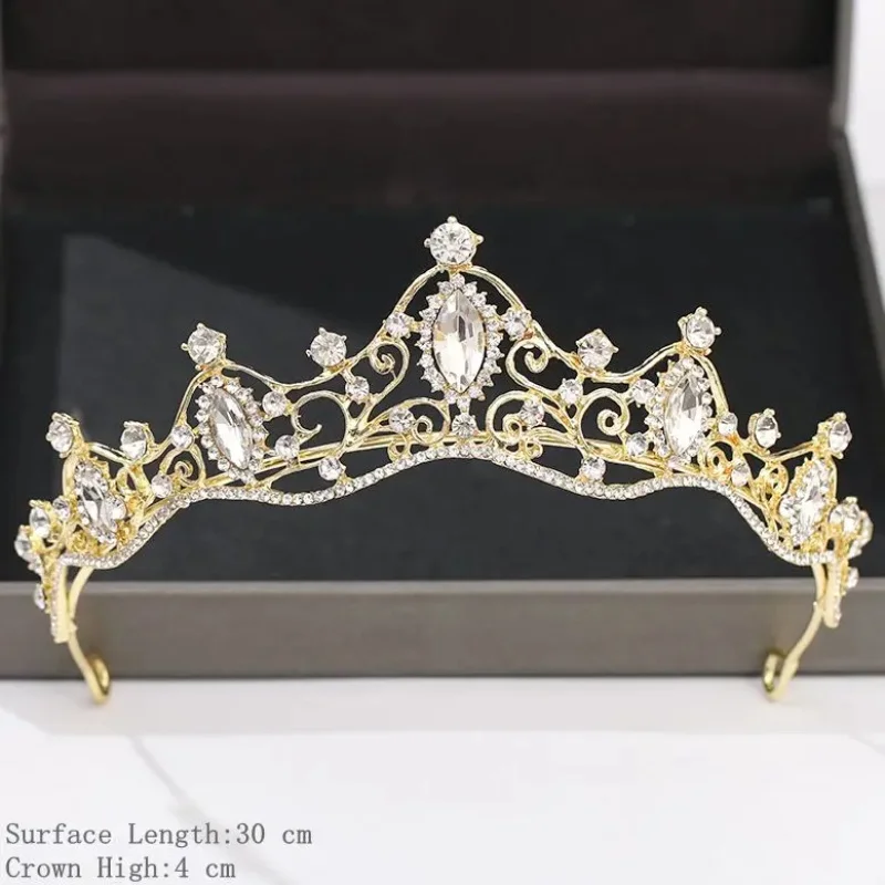 Accessori per capelli con corona e tiara color argento e oro per le donne Accessori da sposa Corona per regalo diadema con strass da sposa