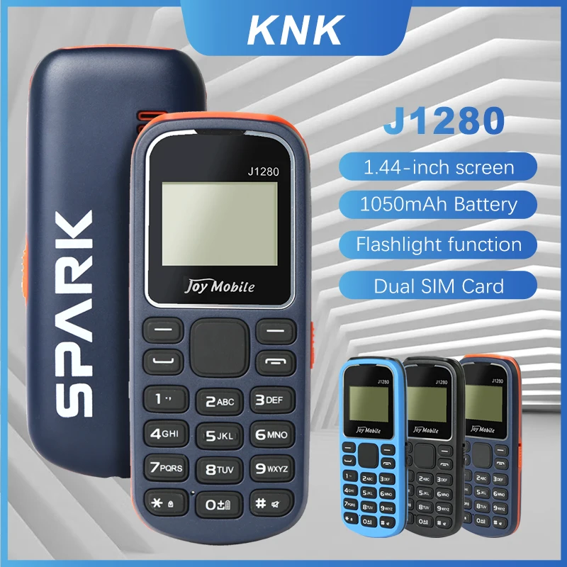 MKTEL J1280 คุณลักษณะโทรศัพท์ Strong ไฟฉาย 1.44 "จอแสดงผล Dual SIM Dual Standby MP3 MP4 วิทยุบลูทูธ GPRS 600mAh แบตเตอรี่