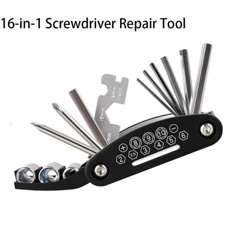 16 in 1 Mountain Bike presa portatile chiave multiuso bicicletta multiutensile cacciavite strumenti di riparazione biciclette moto