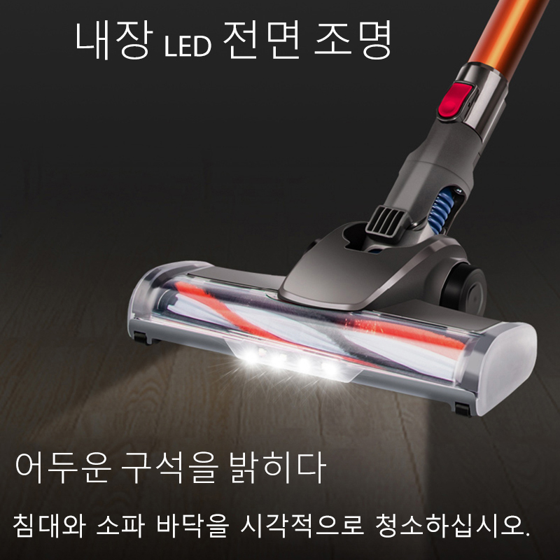 무선 핸드 헬드 진공 청소기 25kPa 강력한 흡입 듀얼 모터 LED 조명 분리형 배터리 무선 홈 먼지 청소기