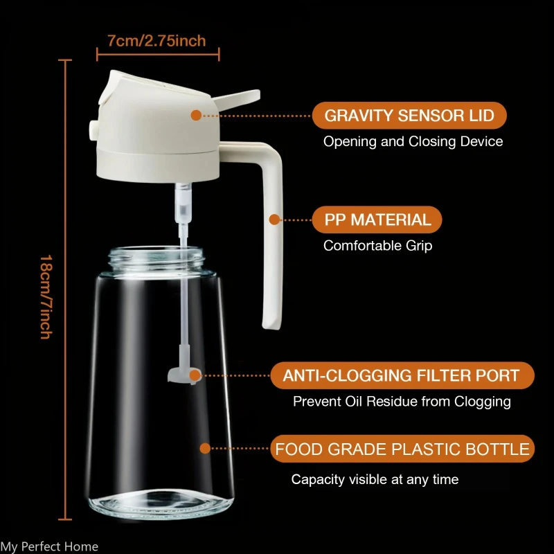 Bouteille de pulvérisation d'huile en plastique 2 en 1, 500ml, distributeur d'huile, pot d'huile, Cruet, BBQ, cuisine, cuisson, rôtissage, outil de cuisine de pique-nique
