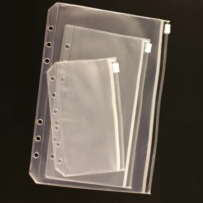 Carpeta A6 de 5 uds., archivador transparente A7 de PVC, carpeta económica de hojas sueltas, bolsa con cremallera, organizador de archivo, suministros escolares para niños