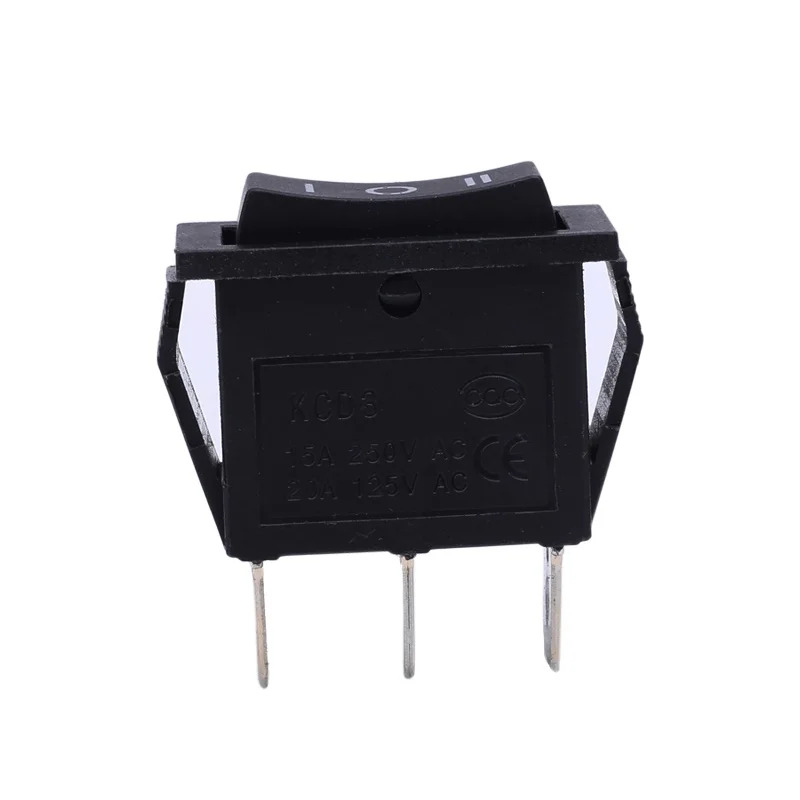 5PCS NEW x AC 15A 250V /20A 125V 3 pin SPDT KCD3 ON-OFF-ON 3 position black boat rocker switch