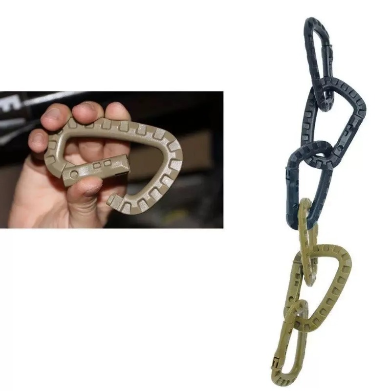 Escursionismo tattico medio leggero da esterno Escursionismo Dag esterno in plastica Acciaio a sospensione rapida con portachiavi con serratura D