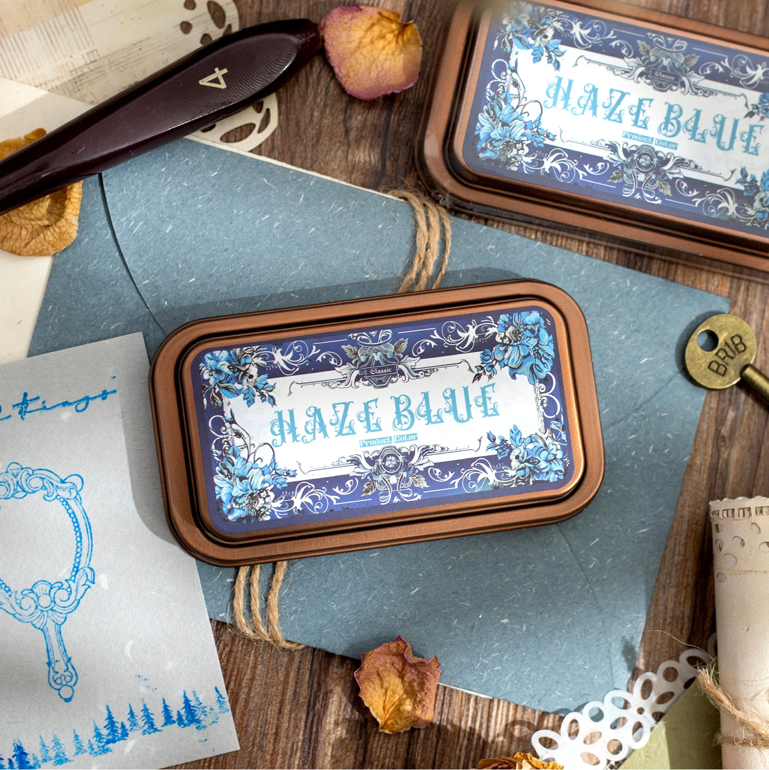 Retro Gothic หมึกสําหรับงานฝีมือ DIY Scrapbooking แผ่นหมึกยางแสตมป์ไม้กระดาษ Inkpads กระดาษตกแต่งเครื่องเขียนอุปกรณ์โรงเรียน