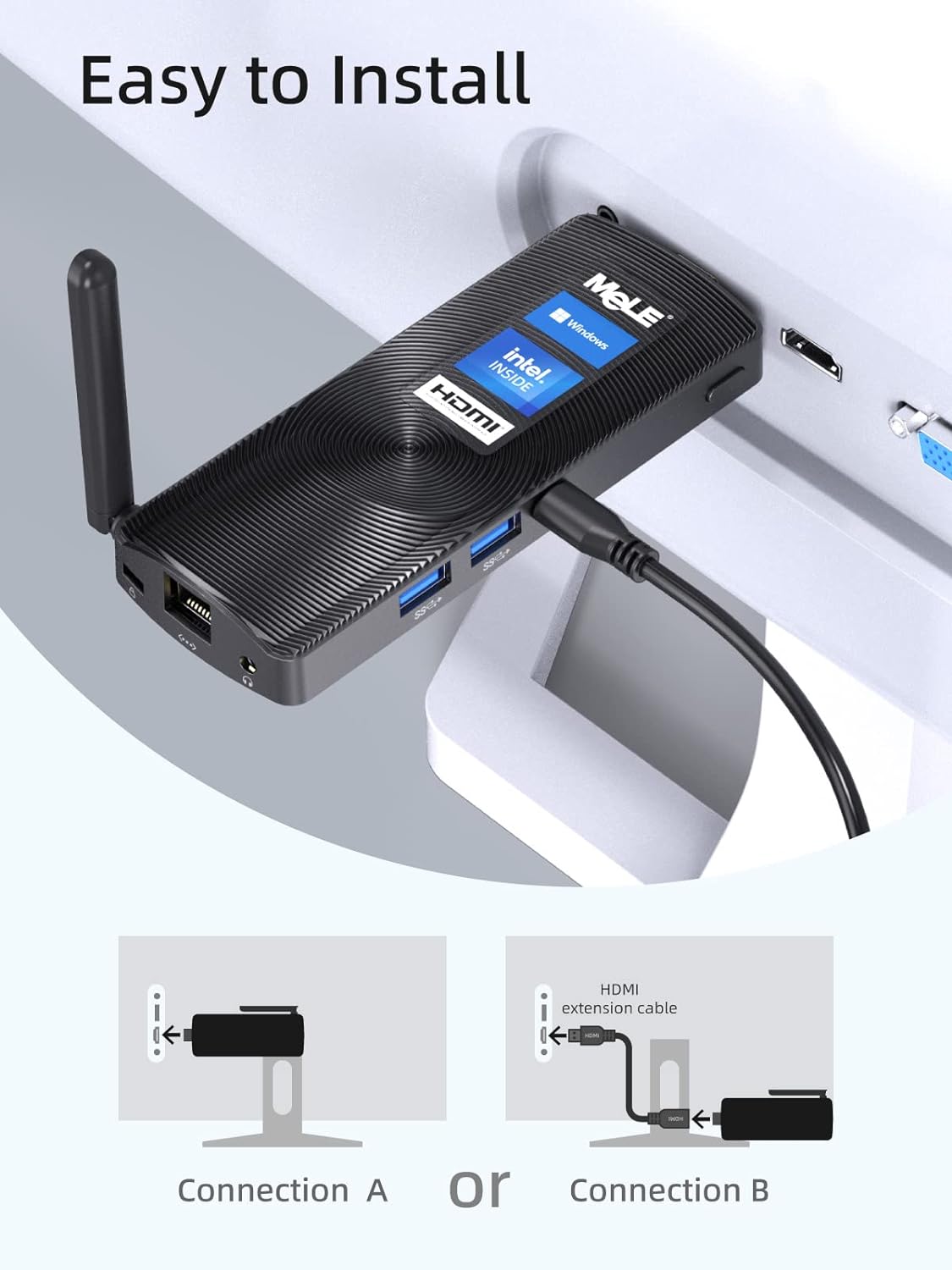 MeLE-Mini PC Intel Celeron J4125 LPDDR4, 8GB, 128GB/256GB, MiniPC Sin ventilador, Windows 11 Pro, ordenador de escritorio Industrial, HDMI PCG02 GLE