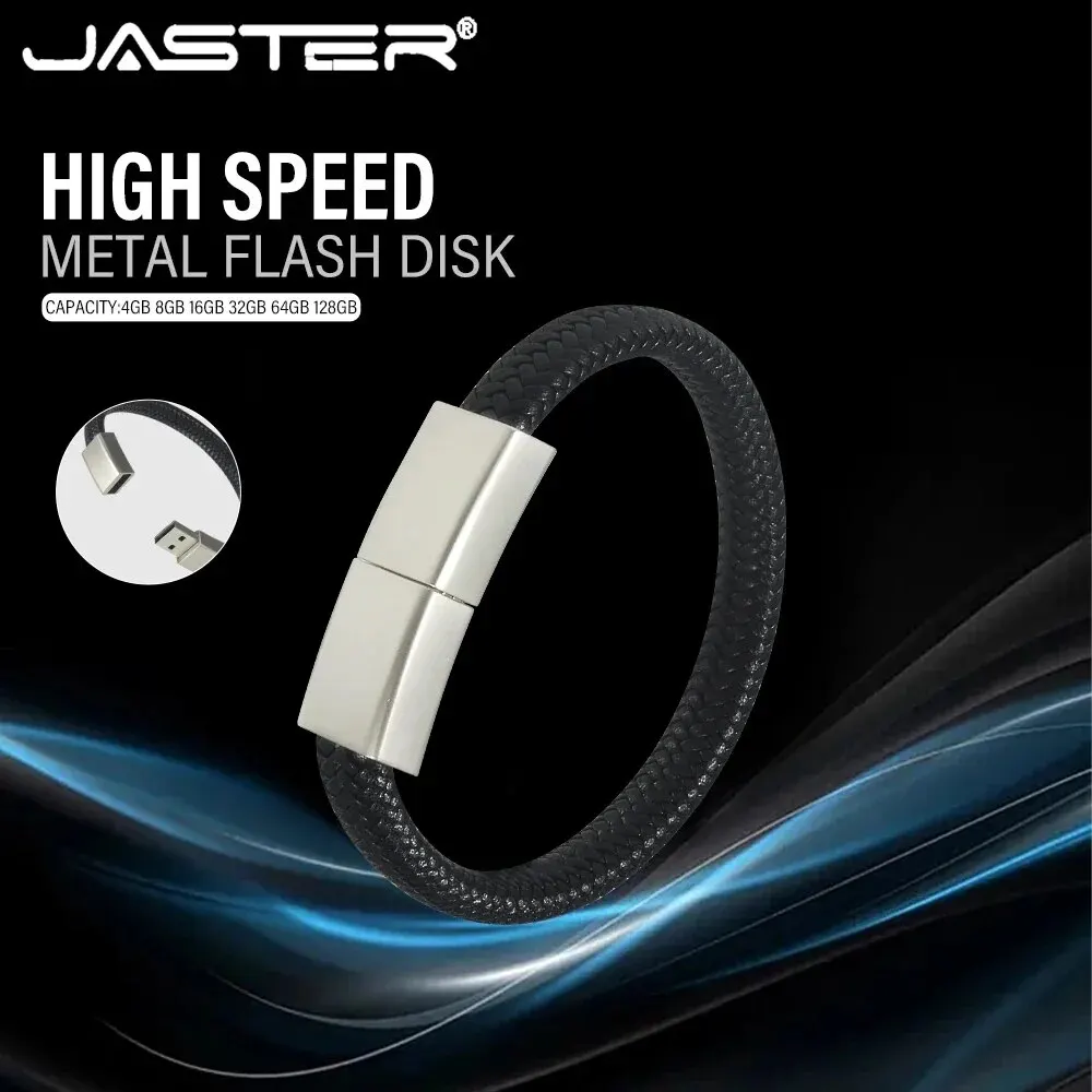 Bracelet USB Flash Drive, Bracelet noir, Bracelet Pen Drive, Cadeaux créatifs, Memory Stick, Eau, Vert, Stockage externe, 16 Go, 32 Go, 64 Go