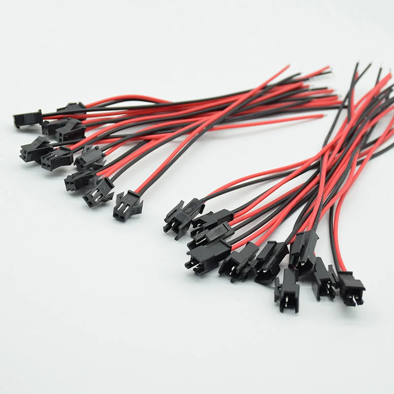 10 pares 15CM JST SM 2 pines enchufe macho y hembra conector de Cable conector de Cable enchufe en espiral para tira de luz LED lámpara de cinta