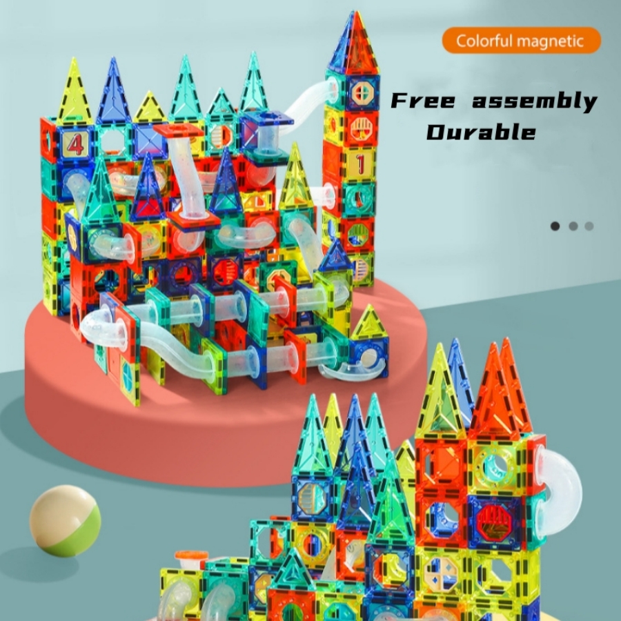 パイプ磁気シートビルディングブロックプレイセット、子供向け教育玩具、幼児教育さまざま、73個