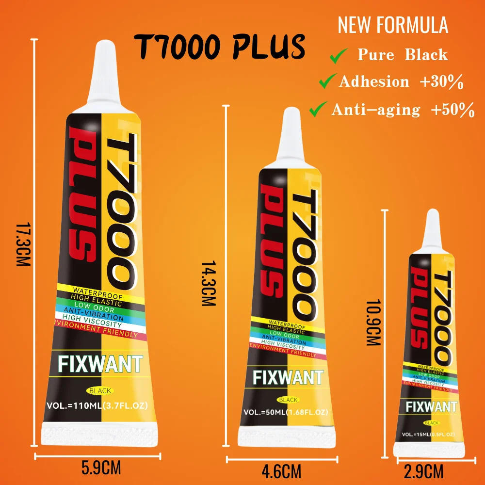 15 ミリリットル 50 ミリリットル 110 ミリリットルクリア B-7000 接着剤 & ブラック T7000 プラス接着剤修理携帯電話タッチスクリーン B7000 液体ジュエリークラフト接着剤