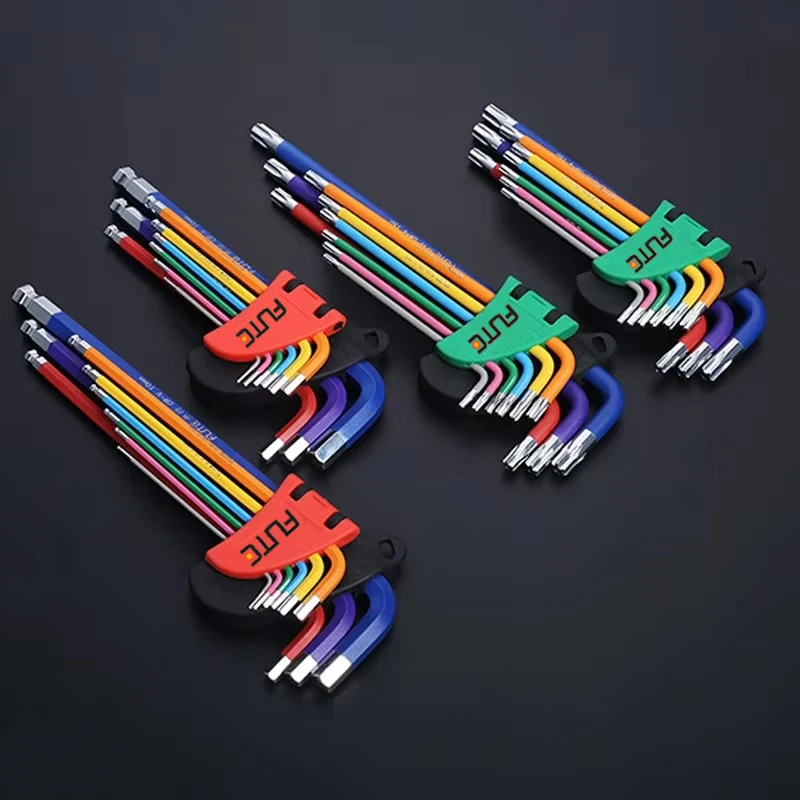 FUTE Allen Key Set L Wrench Kit for Allen Screw 9PCS Long Arm Hex Key Set 1.5mm To 10mm Hex Spanner Hand Tools Bicycle Repair