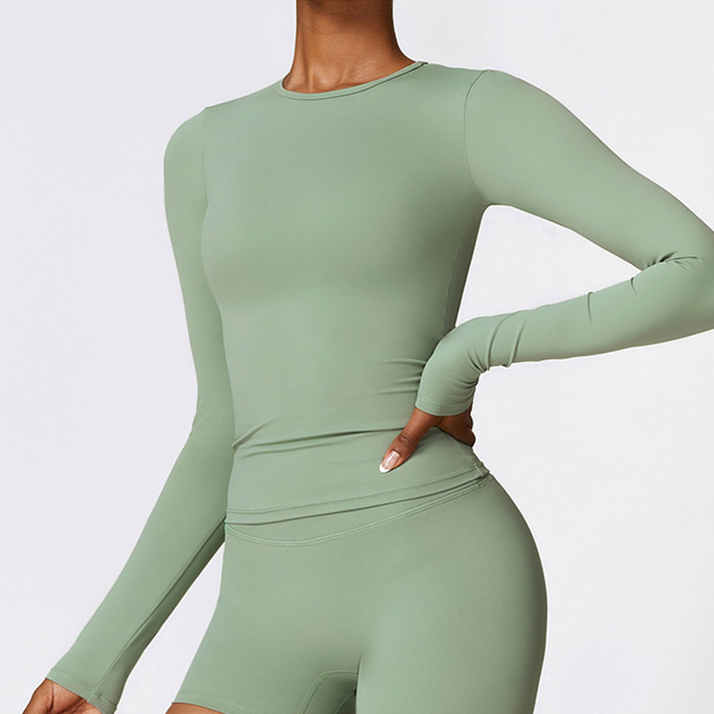 Tops cortos sexis para mujer, camisetas de Yoga, Top deportivo liso, camisas para correr de manga larga, ropa deportiva para gimnasio y Fitness de secado rápido con ombligo descubierto