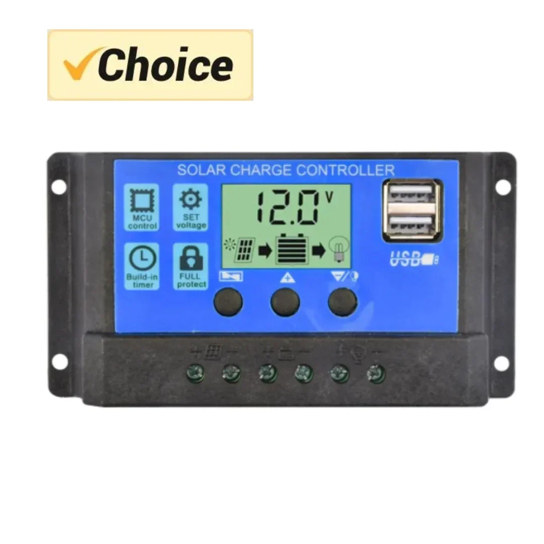Solarladeregler 12V/24V PWM 10A 30A 60A 100A mit einstellbarer LCD-Display-Timer-Einstellung EESBAO
