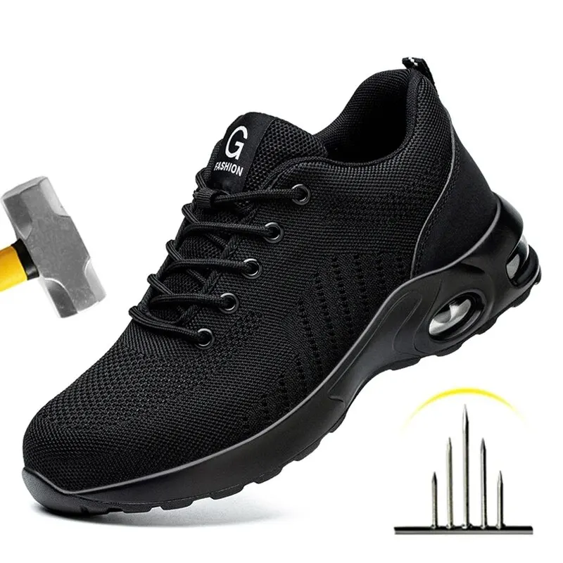 Scarpe antinfortunistiche da lavoro con cuscino d'aria per uomo donna Sneakers da lavoro traspiranti scarpe con punta in acciaio scarpe protettive antinfortunistiche antiforatura