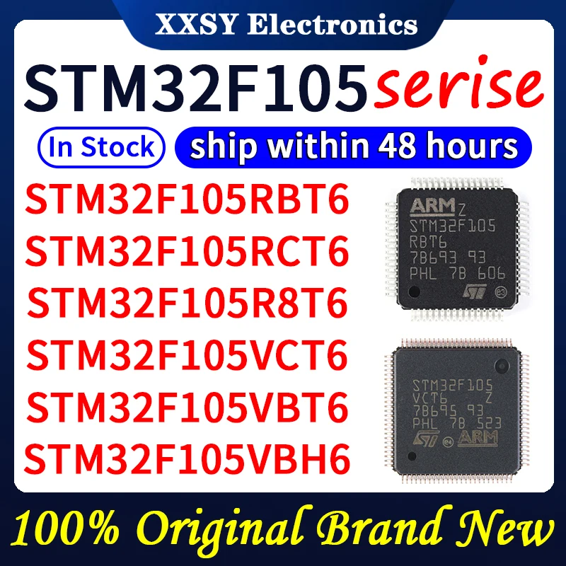 STM32F105RBT6 STM32F105RCT6 STM32F105R8T6 STM32F105VCT6 STM32F105VBT6 STM32F105V8T6 STM32F105VBH6 En stock 100% Original y nuevo