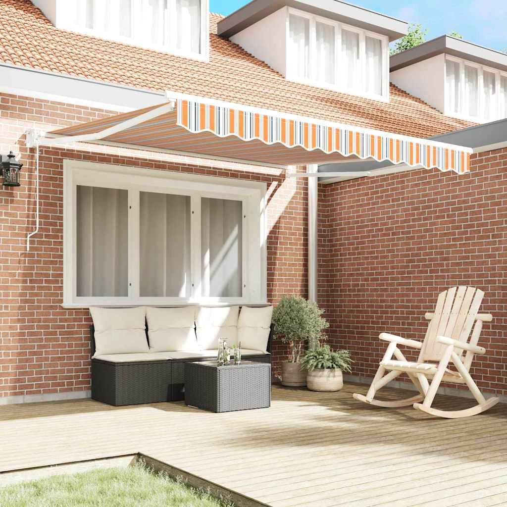 Toldo retráctil Naranja Gris Azul Blanco 350x250cm Tela Toldo de sombra para exteriores