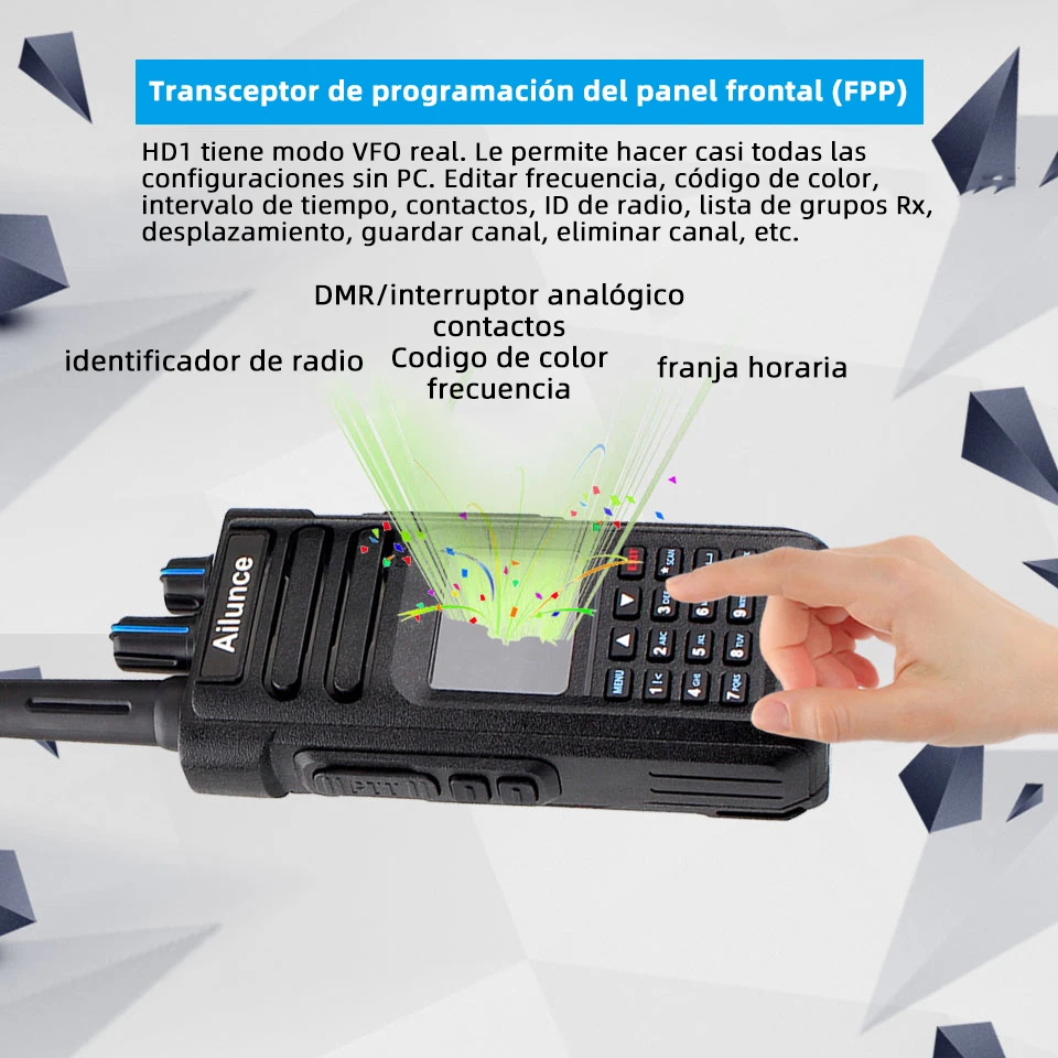 Ailunce HD1 DMR Walkie Talkie Emisoras de Radioaficionado Largo Alcance PTT Radio Multibanda UHF VHF Ham Radio Portátil Walkie Talkie Profesional Radioaficionado Emisora Radio