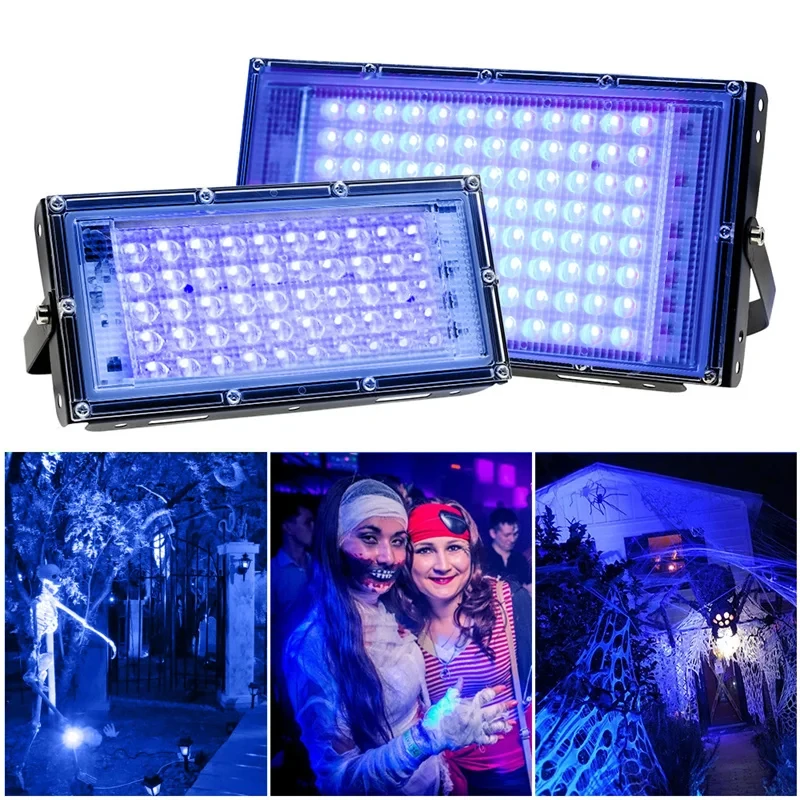 50W 100W LED UV 투광등 자외선 무대등 LED 무대 블랙라이트 방수 디스코 파티 무대 백라이트