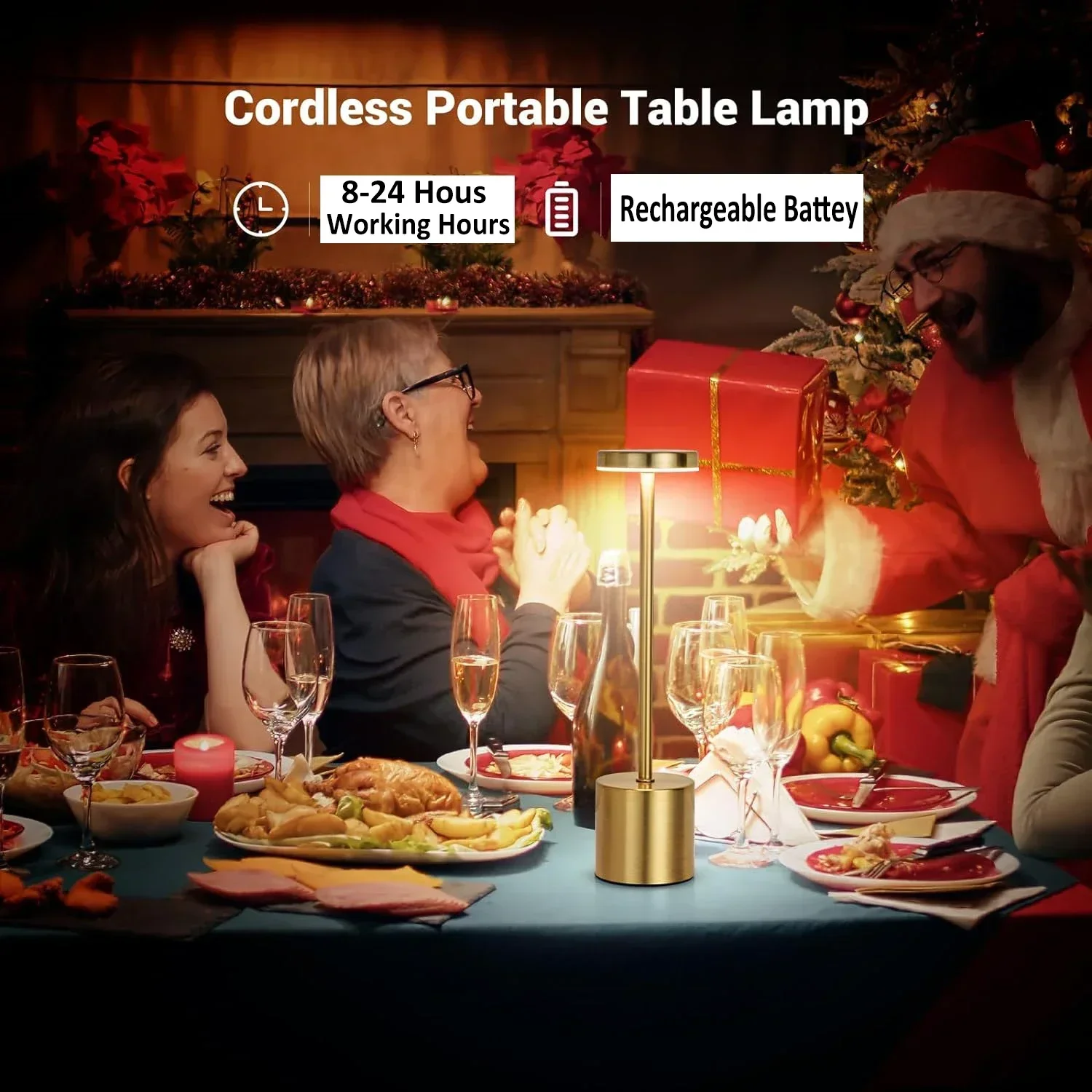 Candeeiro de mesa USB recarregável luz noturna com escurecimento contínuo lâmpada de mesa sensível ao toque
