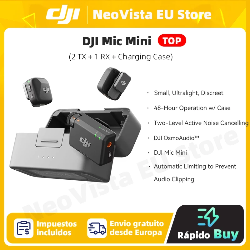 【 Eu ship】 dji mic mini (2 tx 1 rx Lade koffer) Funk mikrofon mit intelligenter Geräusch unterdrückung und hochwertigem Audio