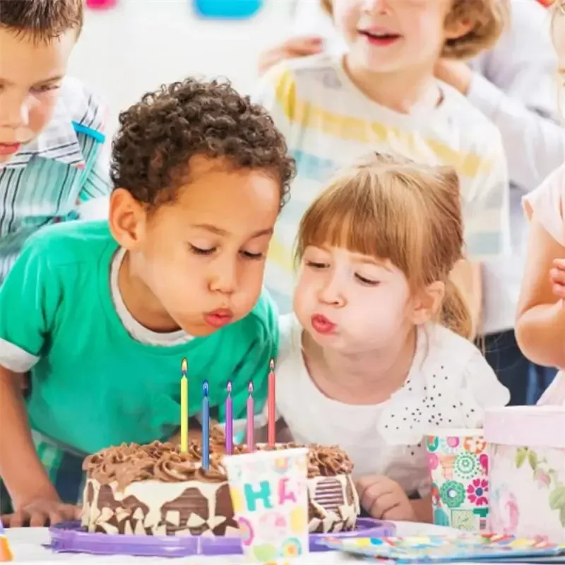 Candele a fiamma colorata multicolore, confezione da 5/12, adatte per torte di compleanno, feste di compleanno e decorazioni di nozze